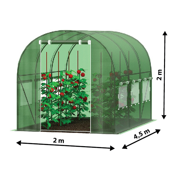 Garten-Foliengewächshaus 2x4,5m mit UV-Filter PREMIUM